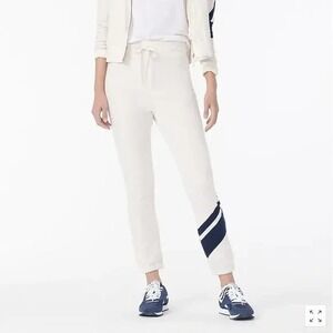J. Crew‎ Vintage Fleece Cotton Terry Jogger Pant with Single Stripe L Lounge